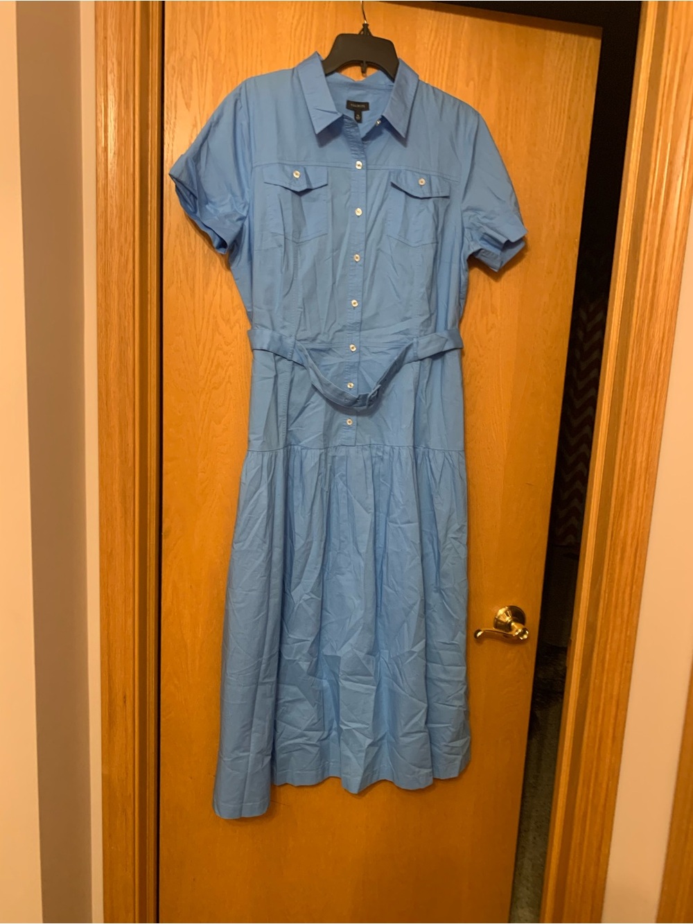Talbots Light Blue Shirtwaist Midi Dress